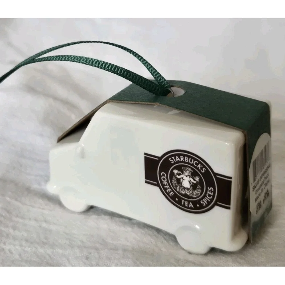 Starbucks 2016 Christmas Hanging Ornament Coffee Delivery Truck Vintage‎ Logo